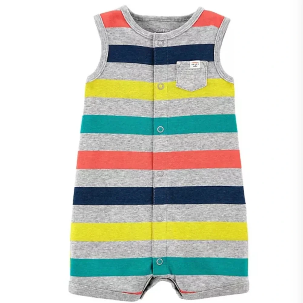 Carter’s Baby Boys Striped Snap-Up Sleeveless Romper